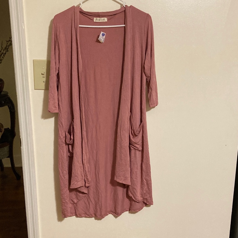 New Lovely Souls size M women’s Pink Open Front Cardigan - Picture 1 of 5
